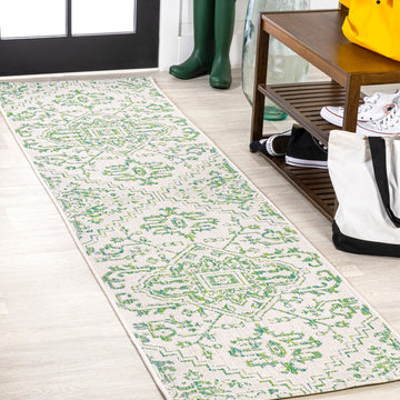 Estrella Bohemian Medallion Textured Weave Indoor/outdoor Runner Rug